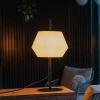 Lampe de table d'extérieur moderne noire avec abat-jour blanc IP44 - Robbert