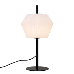 Lampe de table d'extérieur moderne noire avec abat-jour blanc IP44 - Robbert