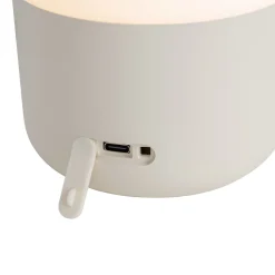 Lampe de table d'extérieur beige avec blanc, LED rechargeable IP44 incluse - Haard