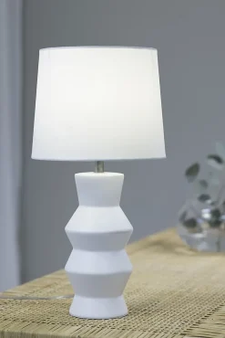 Lampe de table E27 blanche en céramique - Markslöjd - Sienna