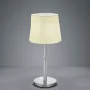 Lampe de Table, E27 max 60W, Blanc & Nickel Mat - Trio - Lyon