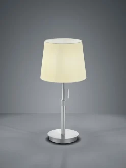 Lampe de Table, E27 max 60W, Blanc & Nickel Mat - Trio - Lyon