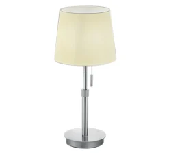 Lampe de Table, E27 max 60W, Blanc & Nickel Mat - Trio - Lyon