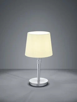 Lampe de Table, E27 max 60W, Blanc & Nickel Mat - Trio - Lyon