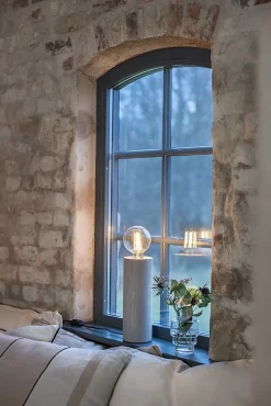 Lampe de table E27, 40W max, bois gris teinté, 28 cm - Markslöjd - Legna