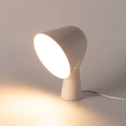 Lampe de table en ABS blanc Design moderne et compact, douille E14