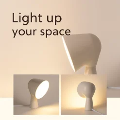 Lampe de table en ABS blanc Design moderne et compact, douille E14