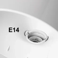 Lampe de table en ABS blanc Design moderne et compact, douille E14