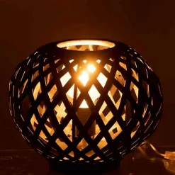 Lampe de table en bois noir 30x30x24.5 cm