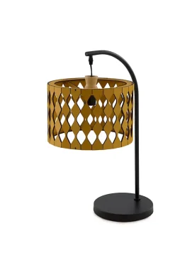 Lampe de table en contreplaqué couleur miel