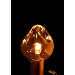 Lampe de table en métal et verre doré 25x25x38 cm