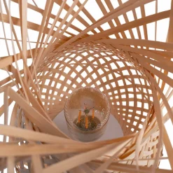 Lampe de table en osier avec base en bois ARANA E27