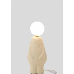 Lampe de table en pierre beige 14x12.5x35.5 cm