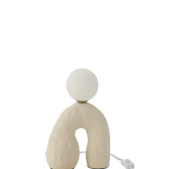 Lampe de table en pierre beige 19.5x11x30 cm