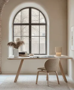 Lampe de table en plâtre orange E27