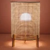 Lampe de table en rotin et bois E27