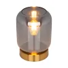 Lampe de table en verre 'ALESSIO', hauteur 17 cm, D: 12 cm, métal doré, verre fumé, E14