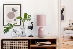 Lampe de table ERIDA céramique rose douille E14 salle à manger salon entrée bureau intérieur