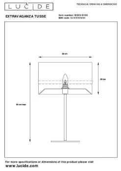 Lampe de table EXTRAVAGANZA TUSSE en lin avec 1xE14 - Rose - Lucide