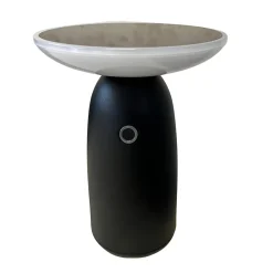 Lampe de table extérieur solaire Halo Lumihome noir IP44 25/130/250lm blanc neutre L.22,5 x l.16,5 x 22,5 cm noir