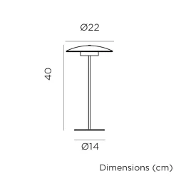 Lampe de table extérieure autonome anthracite - New Garden - Sardinia40