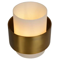 Lampe de table FIRMIN en verre avec 1xE27 - Or Mat / Laiton - Lucide