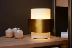 Lampe de table FIRMIN en verre avec 1xE27 - Or Mat / Laiton - Lucide