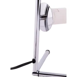 Lampe de Table GRECY 15cm Moderne en Argenté et Cristal, Idéale pour Bureau, Chambre et Salon, E27