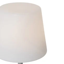 Lampe de table grise rechargeable avec LED et variateur IP54 - Jude