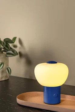 Lampe de table GUSTAV en fer avec LED intégré - Bleu - Lucide