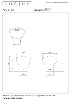 Lampe de table GUSTAV en fer avec LED intégré - Vert - Lucide