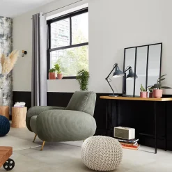 Lampe de table incandescent Yarra GoodHome E27 noir mat