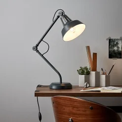 Lampe de table incandescent Yarra GoodHome E27 noir mat