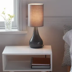 Lampe de table incandescent Tertrez GoodHome E14 gris