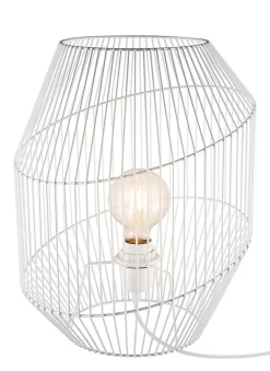 Lampe de table incandescent Tsolma GoodHome E27 blanc mat