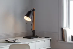 Lampe de table incandescent Menonry GoodHome E27 noir mat