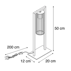 Lampe de table intelligente moderne noire avec Wifi ST64 - Balenco Wazo