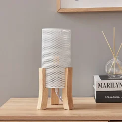 Lampe de table Joelleldsvin E27 30 x 14 x 14 cm blanc lux.pro