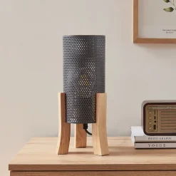 Lampe de table Joelleldsvin E27 30 x 14 x 14 cm gris lux.pro