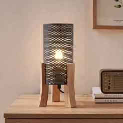 Lampe de table Joelleldsvin E27 30 x 14 x 14 cm gris lux.pro