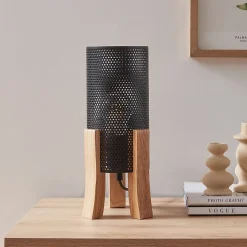 Lampe de table Joelleldsvin E27 30 x 14 x 14 cm noir lux.pro