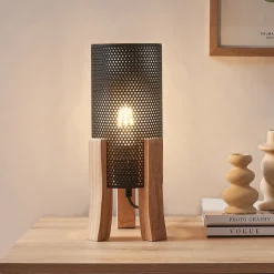 Lampe de table Joelleldsvin E27 30 x 14 x 14 cm noir lux.pro