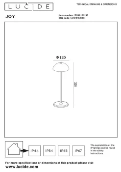 Lampe de table JOY en aluminium avec LED intégré - Noir - Lucide