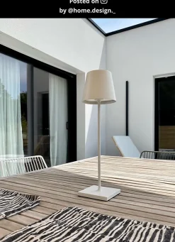 Lampe de table JUSTINE en aluminium avec LED intégré - Blanc - Lucide