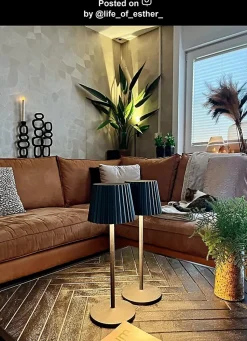 Lampe de table JUSTINE en aluminium avec LED intégré - Noir - Lucide