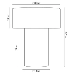 Lampe de table Kömn E27 37 x 30 cm marron lux.pro