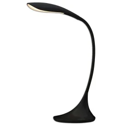 Lampe de table LED 'ALF' en métal et plastique noir, avec LED intégrée