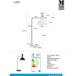 Lampe de table Led dimmable design Monika Mulder noire et laiton- Markslöjd - Larry