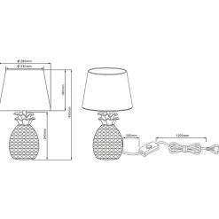 Lampe de table Led dorée - Trio - Pineapple