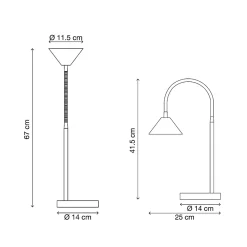 Lampe de table LED intégrée 500lm 5.8W IP20 noir